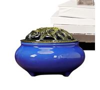 Incense Holder, Incense Burner, Ceramic Incense Burner with Lid - Zen Ceramic Coil Chinese Decor Burning Home Ornaments for Cones and Incense