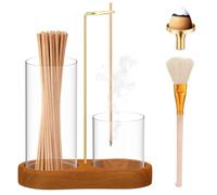 Incense Holder, Incense Stick Holders, Incense Stick Holder, 3-In-1 Wooden Upside Down Reverse Incense Holder with Removable Glass Ash Catcher for Yoga Spa Tea Zen Meditation