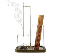 Incense Holder, Modern Wooden Incense Holder for Sticks with Removable Mountain Glass Ash Catcher, Luxury Incense Burner for Incense Burner for Meditation Yoga Spa Room Decor(A)