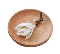 Incense Holder Wooden Incense Burner Dish Handmade Ceramic Magnolia Flower Writing Brush Rack Censer Incense Stick Stand for Study Office for Garden Home Ornament