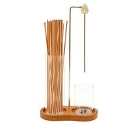 Incense Holder Wooden Upside Down Incense Holder with Removable Glass Ash Catcher Anti Ash Flying Incense Stick Burner Holder with Gourd Clip for Yoga, Spa, Tea, Zen Meditation