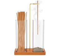Incense Holder, Wooden Upside Down Incense Holders for Sticks,Insensé Burner Agarbatti Stand with Removable Glass Ash Catcher for Meditation Yoga Spa Room Decor and Home Relaxation