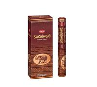 Incense Sandalwood, 120 Sticks in a Six Pack. HEM Brand, Hand Rolled in India.