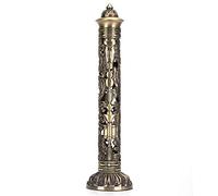Incense Stick Burner Bronze Tone Dragon Phoenix Pattern Incense Stick Holder Vertical Incense Stand with Ash Catcher for Home Decor Birthday Gift