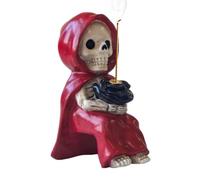 Incense Stick Holder, Aesthetic Skull, Home Decor Tray, Resin Design, Elegant Altar Accessory for Living Room Office Bedroom Table Studio Cafe Yoga Meditation Reading