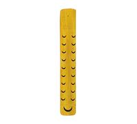 Incense Stick Holder - Joss Sticks Holder Burner Catchers Wooden Stand With Ash Catcher For Home Décor And Fragrant Accessory, Aromatherapy, Meditation, Yoga, Office (Half Moon - Yellow)