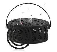 Incense Stick Holder, Mosquito Spiral Holder, Movable Mosquito Coil Holder, Smoking Spirals Anti Mosquito Spiral Box, Portable Metallic Mosquito Coil Holder Holder (Black)