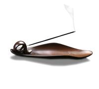 Incense Stick Holder with 3 Holes, 9" Length Incense Burner with Ash Catcher, Bakhoor Burner for Home Meditation Use, Brown Ceramic Long Stick Holder for Counters, Meditation Room, Yoga, Home