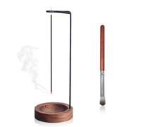 Incense Stick Holder, Wooden Incense Holders for Sticks with Brush Upside Down Incense Burner Holder Ash Catcher Catching Room for Yoga Meditation