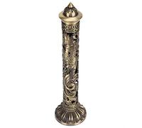 Incense Stick Holders, Dragon Phoenix Relief Craft Incense Burner, Retro Nostalgia Bronze Tone Incense Holder, Household Ornaments for Tea Room Decor 8.5 x 7cm