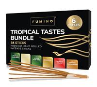 Incense Sticks Fumino Fresh Handmade Multipack Tropical Tastes Bundle 6 Boxes 84 Pieces (90g) Masala Agarbatti Joss Scent Fragrance for Relaxation and Meditation, Home and House Decor