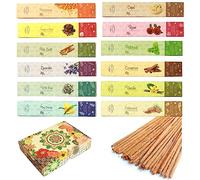 Incense Sticks Gift Set by Aroma Valley - Mega Variety Pack Assortment - 100 Sticks Includes 12 Different scents - Premium Handrolled Traditional Masala Incense