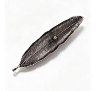 Incense Sticks Holder Metal Leaf Boat Incense Burner Ash Catcher 10in Zinc Alloy Decorative Ash Catcher Burner Tray Holder for Home Yoga Office Tea House Accessories