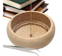 Incense Sticks Holder, Wooden Circular Incense Bowl, Handmade Incense Plate Holder for Home, Natural Ash Catcher, Stick Holder Round Incense Bowl, Incense Plate Holder for Home, Tea House, Studios