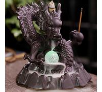 Incense Water Burner Waterfall Premium Backflow Incense Holder Burner Dragon Incense Burner,Ceramic Innovative Led Lights,lucky-dragon-shaped,Dragon Smoke Fountain for Home Office Decor