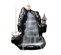 Incense Waterfall Backflow Incense Burner, Sandalwood Burner, Aromatherapy Burner, Creative Ceramic Ornaments, Incense Stick Inserted Back Into The Incense Burner Backflow Incense Burner (Color : B)
