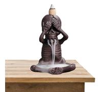 Incense Waterfall Burner,Backflow Incense Holder Skull Shape - Aromatherapy Waterfall Home Decor, Help Relax Mood, Create Comfortable Atmosphere