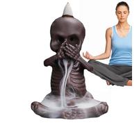 Incense Waterfall Burner - Skull Backflow Cone Incense Holder Burner | Create a Pleasant Atmosphere Aromatherapy Ornament for Yoga at Home
