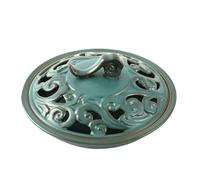 IncenseHolder Large Indoor Incense Burner With Handle Home Ceramic Incense Holder Decorative Ornament(Green)