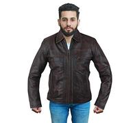 Inception Leonardo Dicaprio Genuine Distressed Leather Jacket- XXS Brown