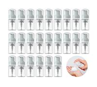 INCETUE 24 Pcs Small Foam Pump Bottles, 30ml Travel Lash Shampoo Bottle, Portable Mini Empty Foaming Soap Dispenser, Refillable Plastic Hand Lotion Container for Cleanser (Clear)