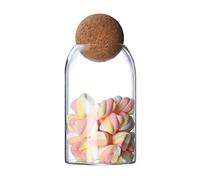 INCETUE 25oz/750ml Clear Glass Storage Canister with Ball Cork Lid - Airtight Food Container for Coffee, Sugar, Spices, Tea, Biscuits, Pantry & Kitchen Countertop