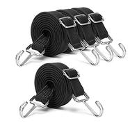 INCETUE 2M Black Adjustable Bungee Cords with Hooks, 4 Pack