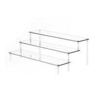 INCETUE 3 Tier Clear Riser Acrylic Display Stands, 40cm Perfume Stand Organiser Display Shelf, 5mm Thick Tiered Rack for Fragrance, Aftershave, Makeup, Desserts, Collectibles