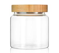 INCETUE 480 ml Glass Storage Jars with Lid, Storage Jars with Airtight Bamboo Lid, Decorative Kitchen Glass Container for Cereal, Pasta, Pasta, Flour, Coffee Beans, Overnight Oats - Small
