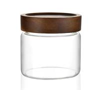 INCETUE Glass Storage Jars with Wooden Lids, 500ml Clear Small Airtight Tea Coffee Sugar Canisters with Screw Top, Kitchen Pantry Containers for Cookies, Pickling, Overnight Oats, Meal Prep