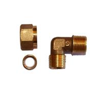 Inch connection elbow with union + lip seal 3/8