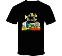 Inch High Private Eye 70's Throwback Retro Vintage Cartoon Unisex T-Shirt Graphic Top Printed Tee Mens Black Shirt S