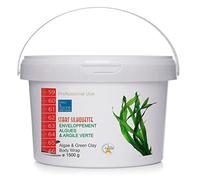 Inch-Loss Green French Clay & Seaweed Wrap - Bucket 1500 g ● Powder Body Mud Wrap ● Detox, Slimming and Anticellulite Body Wrap ● Tummy Waist Mud in Powder ● SPA and Professional Treatment