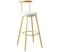 Inches High Barstools PU Leather Stools with Back Kitchen Island Bar Chair, Counter Height Upholstered Seat, Tall Stool for, Breakfast, Pubs (White,65cm/26in)