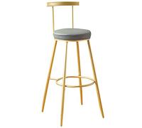 Inches High Barstools PU Leather Stools with Back Kitchen Island Bar Chair, Counter Height Upholstered Seat, Tall Stool for, Breakfast, Pubs (Dark Gray,75cm/30in)