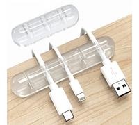 INCHOR Cord Organizer, Clear Cable Clips Cable Management, Cable Organizers USB Cable Holder Wire Organizer Cord Clips, 2 Packs Cord Holder for Desk Car Home and Office (5, 3 Slots)