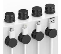 Inchor Cord Organizer, Rotatable Cable Organizer 8 Pack, No-Residue Adhesive Spring Cable Clips, Cord Holder for Nightstand, Kitchen, Office Accessories and Car (Black)
