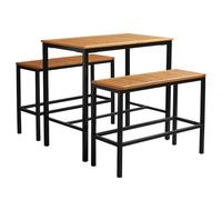 inchture wooden bar height bench set in natural