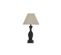 Incia Fluted Wooden Table Lamp With Linen Shade Elegant Timeless