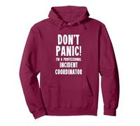 Incident Coordinator Pullover Hoodie, Adult Unisex, Burgundy, XX-Large