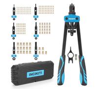 INCIKITI Rivnut Tool Kit Rivet-Nut Gun 14" Rivet Nut Tool with 150pcs Rivnut, Professional Riv Nut Gun Set and M3 M4 M5 M6 M8 M10 6 Metric Mandrels, Rivnut Tool with Rugged Carry Case