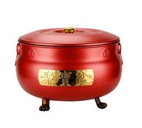Incinerator, Burn Barrel, Yard Waste Incinerator Metal Incinerator Cage with Burning Tongs Fire Pit Fire Barrel for Burning Trash Outdoor for Leaves Paper Wood, Garden Incinerator(Red B,Large)