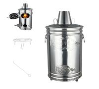Incinerator Cage with Chimney - Stainless Steel Fire Burn Container for Outdoor Burning of Trash, Garden Leaves, Branches, and Excess Mail