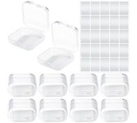 Incinkod 10 Pcs Bead Organizer Box, Small Transparent Plastic Bead Storage Containers with Hinged Lid Labels, Jewelry Small Parts Organizers for Bracelets Diamonds Screws Nail Charms
