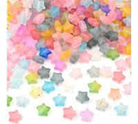 Incinkod 500 Pcs Star Beads, Acrylic Kandi Pony Bead for Bracelets, Cute Bead Charms, Aesthetic Shaped Unique Beads for Jewelry Making, Decoration (Colorful, 0.39×0.39 inch / 10 * 10mm)
