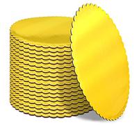 Incisite 12 Inch Round Cake Boards, 25 Pack Gold Cake Board Round, Cardboard Cakes Rounds, Circle Cardboard Base Boards, Disposable Cakes Circle Base Board for Wedding and Birthday
