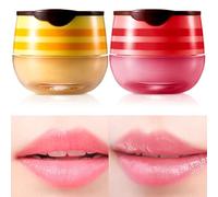 Incisite 2 Pcs Balm Lip Mask, Honey Strawberry Lip Balm Lip Care, Moisturizing Lip Sleeping Mask for Day And Night, Honey Pot Lip Balm for Dry Cracked Chapped Lips Exfoliator