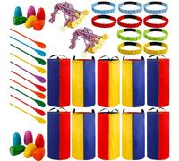Incisite 40 PCS Potato Sack Race Bags, Outdoor Games Egg and Spoon Race Lawn Games, 3-Legged Race Bands, Outside Yard Lawn Party Games for Backyard Birthday Party Field Day Family Carnival