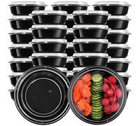 Incisite Meal Prep Containers, 30 Pack Food Prep Containers, 28 oz Reusable Food Container with Lids, Round Plastic Lunch Container, Stackable, Microwave/Dishwasher/Freezer Safe