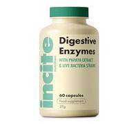 Incite Nutrition Digestive Enzyme Supplements. 60 Capsules, 1-2 Month Supply. 8 Enzyme Complex with Probiotics. Gut Health Support. Anti Bloating Tablets for Women. Suitable for Vegetarians & Vegans